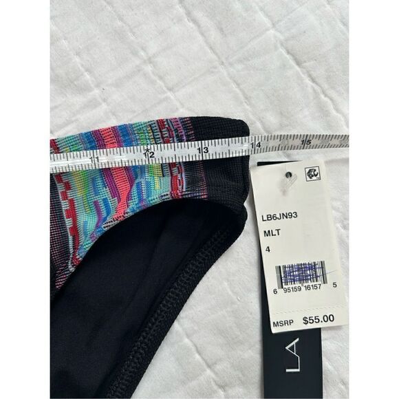 La Blanca NWT bikini bottom size 4 Aztec print side band black Msrp $55 - Picture 5 of 8